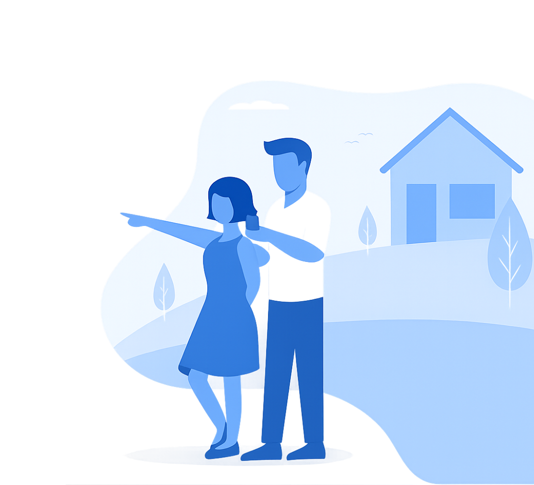 Happy couple receiving a cash offer for their house